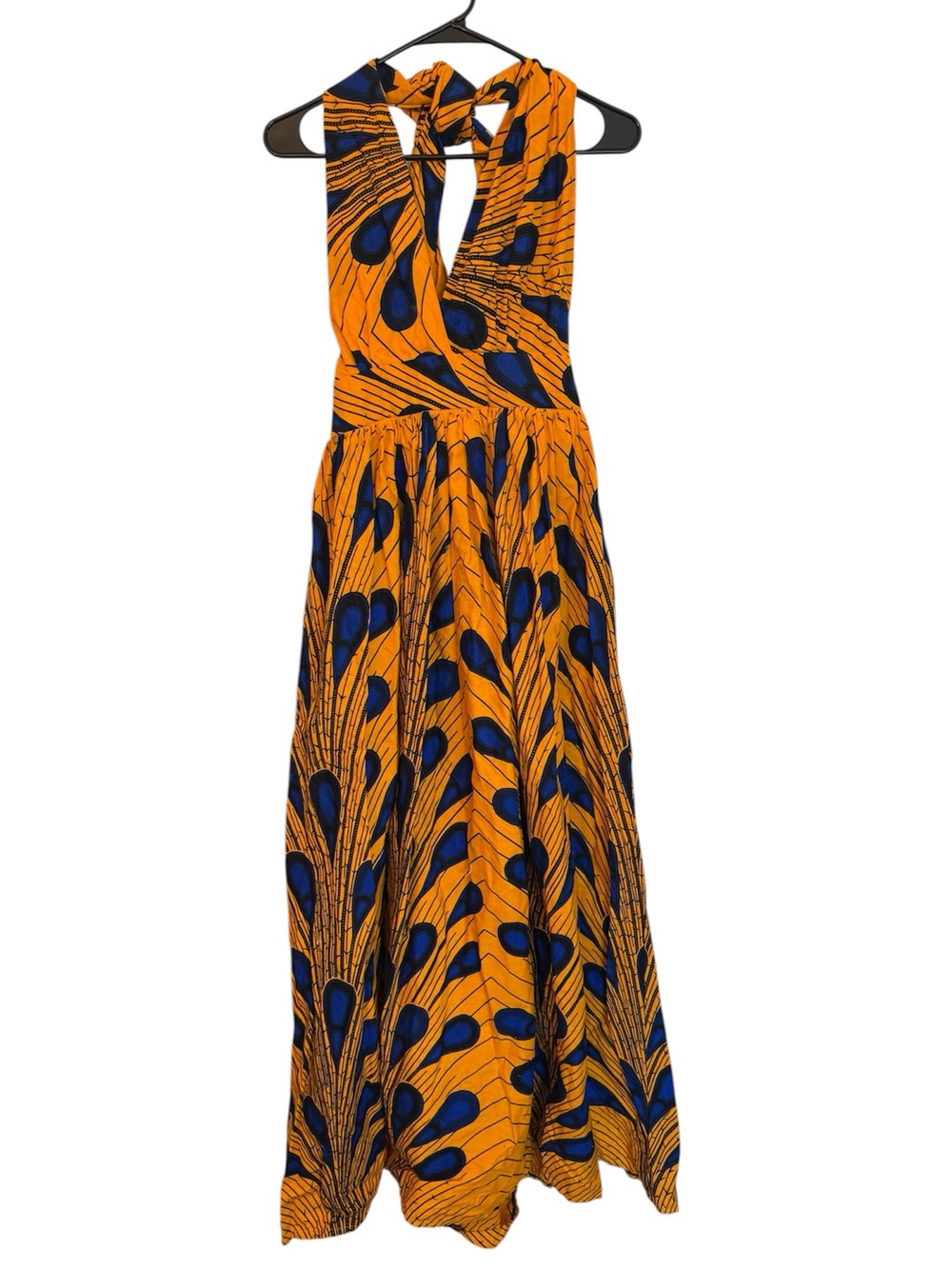 OFUURE Orange and Blue Infinity Maxi Dress Size Medium